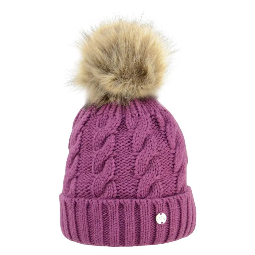HyFASHION Melrose Cable Knit Bobble Hat