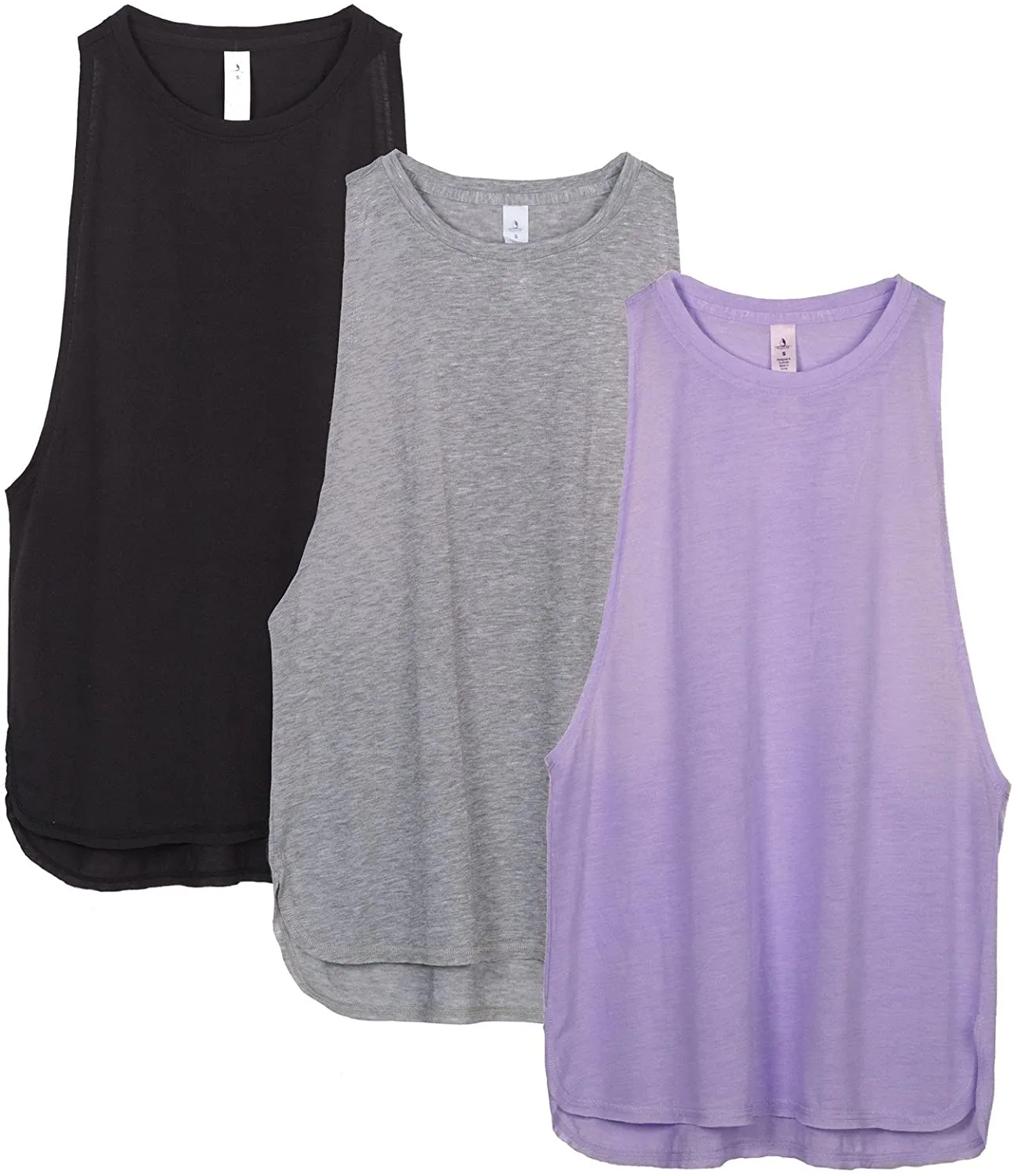 icyzone Workout Tank Tops for Women - Running Muscle Tank Sport Exercise Gym Yoga Tops Athletic Shirts(Pack of 3)