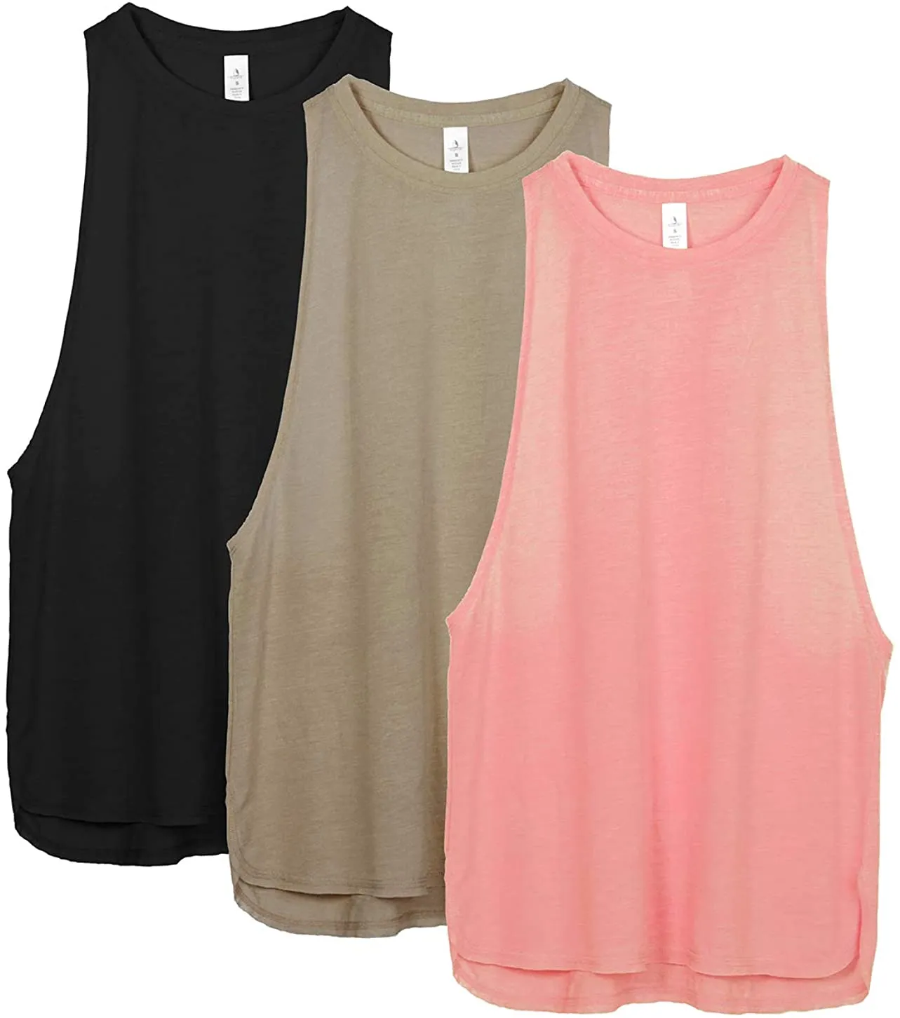 icyzone Workout Tank Tops for Women - Running Muscle Tank Sport Exercise Gym Yoga Tops Athletic Shirts(Pack of 3)