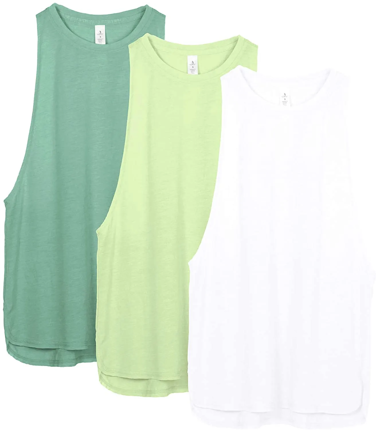 icyzone Workout Tank Tops for Women - Running Muscle Tank Sport Exercise Gym Yoga Tops Athletic Shirts(Pack of 3)