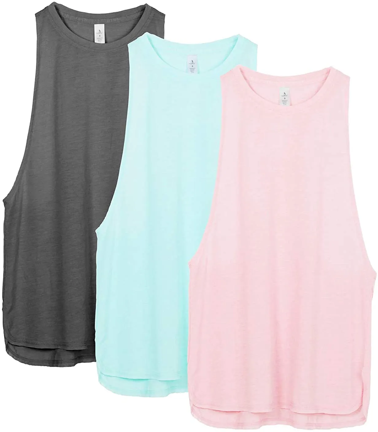 icyzone Workout Tank Tops for Women - Running Muscle Tank Sport Exercise Gym Yoga Tops Athletic Shirts(Pack of 3)