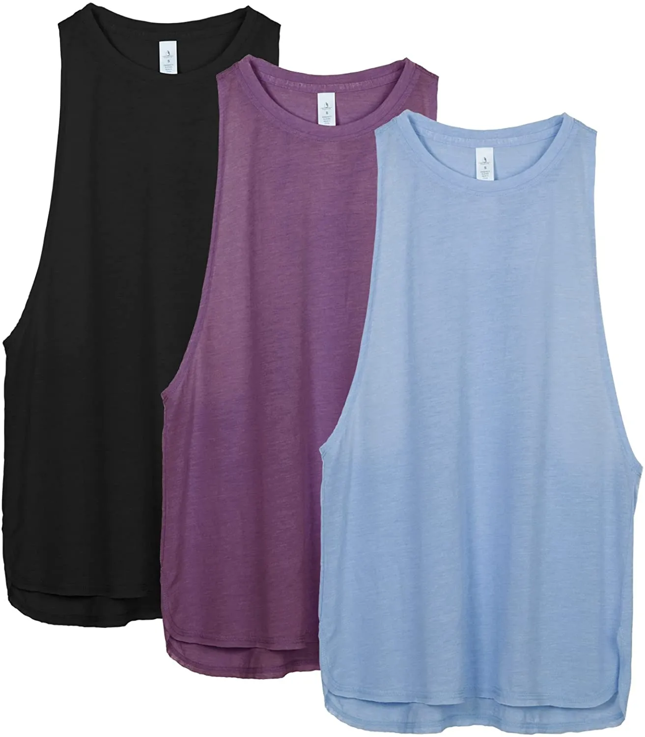 icyzone Workout Tank Tops for Women - Running Muscle Tank Sport Exercise Gym Yoga Tops Athletic Shirts(Pack of 3)