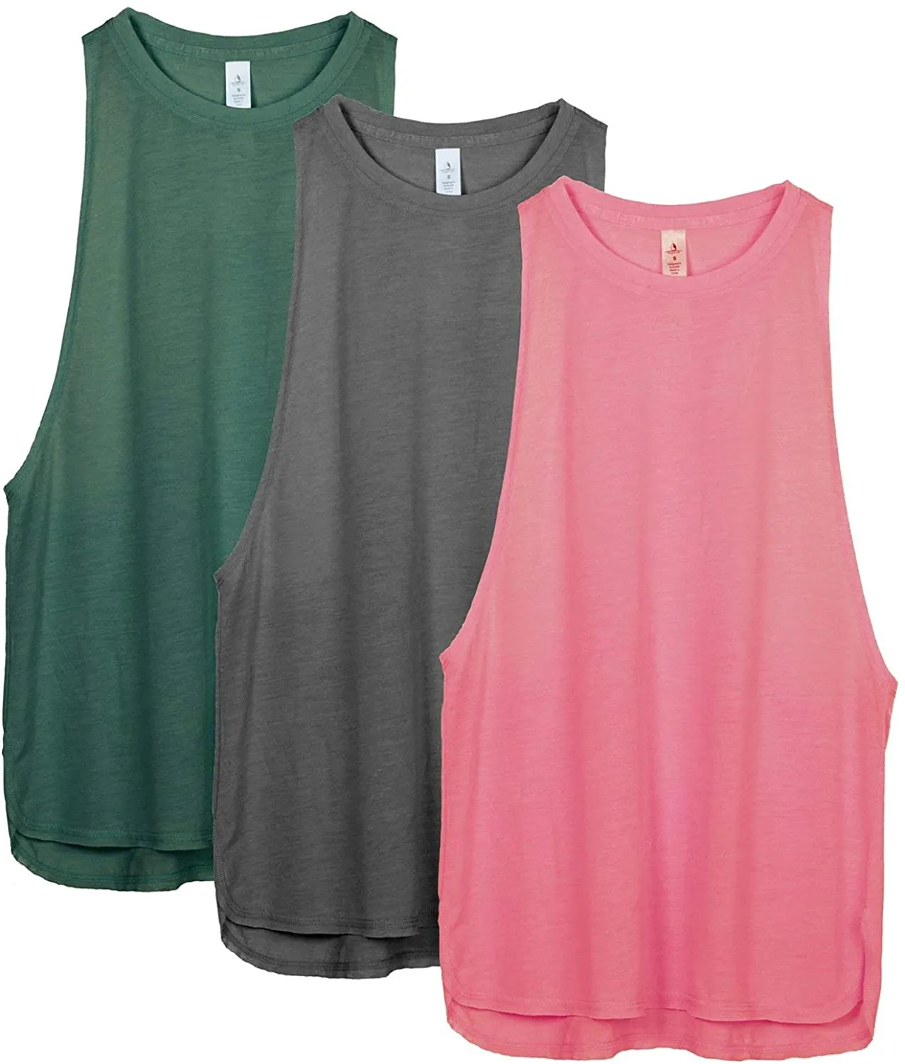 icyzone Workout Tank Tops for Women - Running Muscle Tank Sport Exercise Gym Yoga Tops Athletic Shirts(Pack of 3)