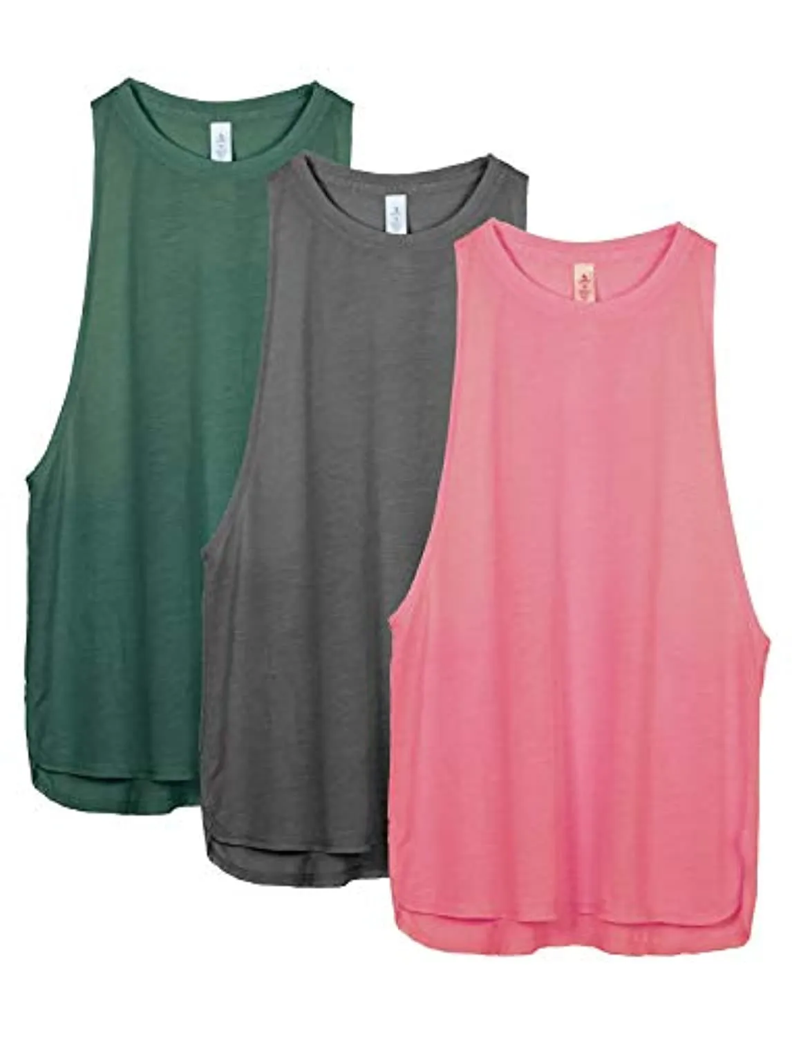 icyzone Workout Tank Tops for Women - Running Muscle Tank Sport Exercise Gym Yoga Tops Athletic Shirts(Pack of 3)