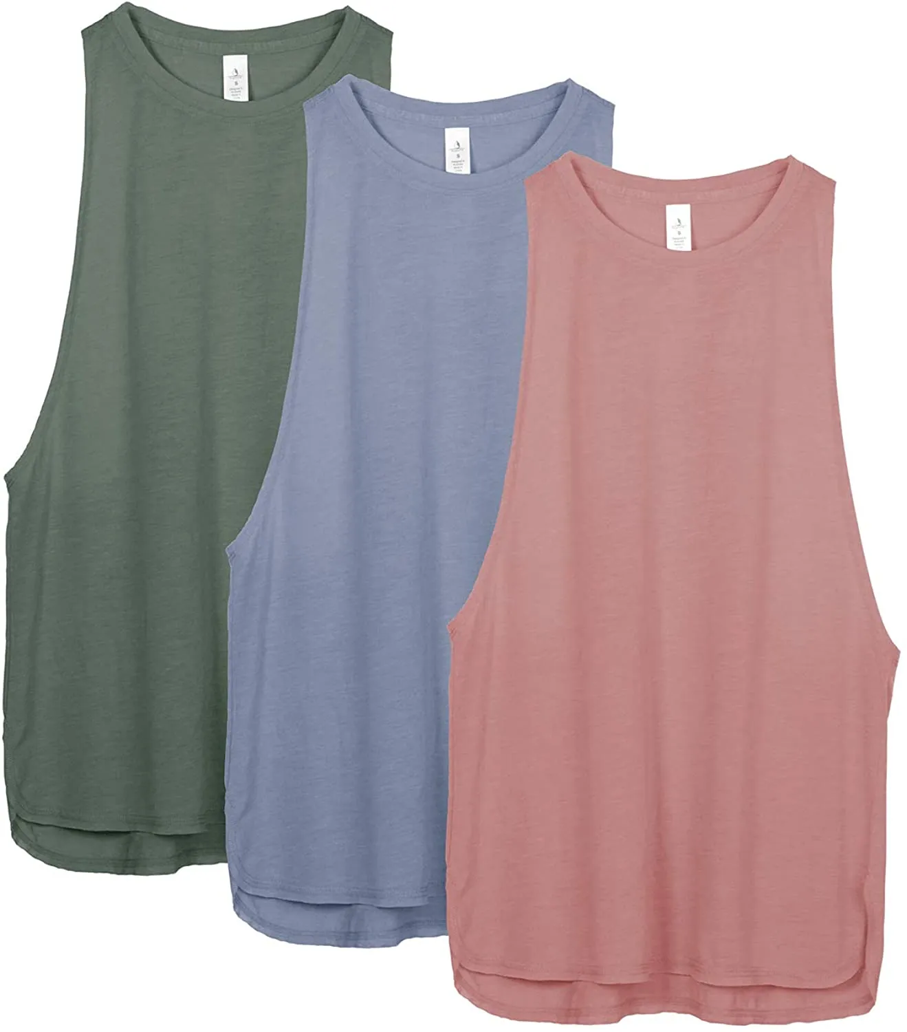icyzone Workout Tank Tops for Women - Running Muscle Tank Sport Exercise Gym Yoga Tops Athletic Shirts(Pack of 3)