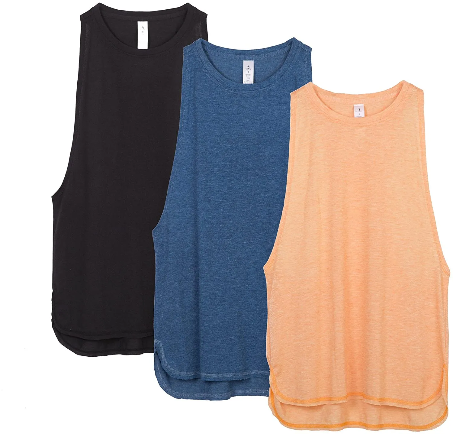 icyzone Workout Tank Tops for Women - Running Muscle Tank Sport Exercise Gym Yoga Tops Athletic Shirts(Pack of 3)