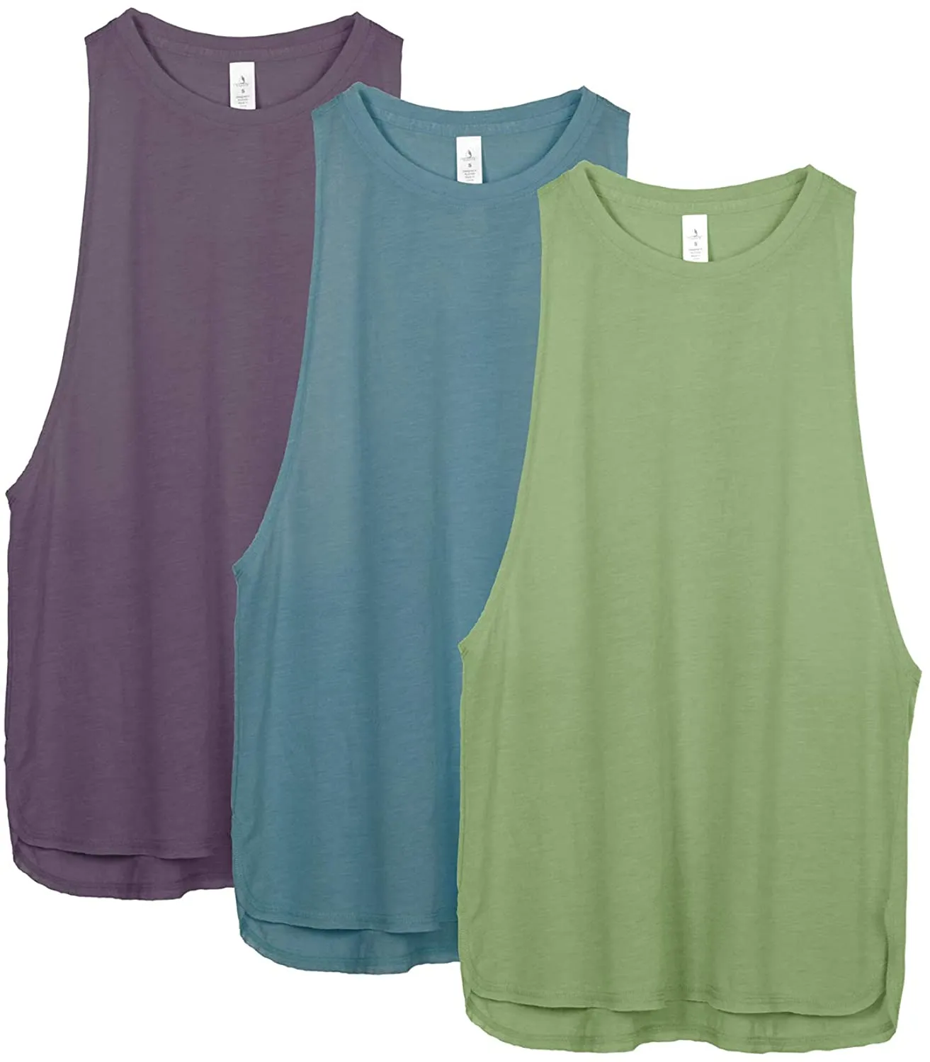icyzone Workout Tank Tops for Women - Running Muscle Tank Sport Exercise Gym Yoga Tops Athletic Shirts(Pack of 3)