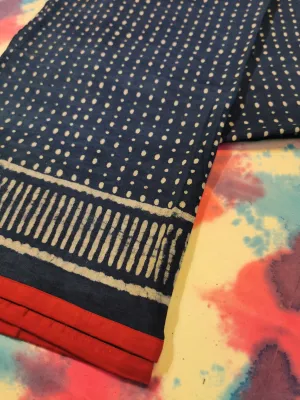 Indigo and red blockprint scarves