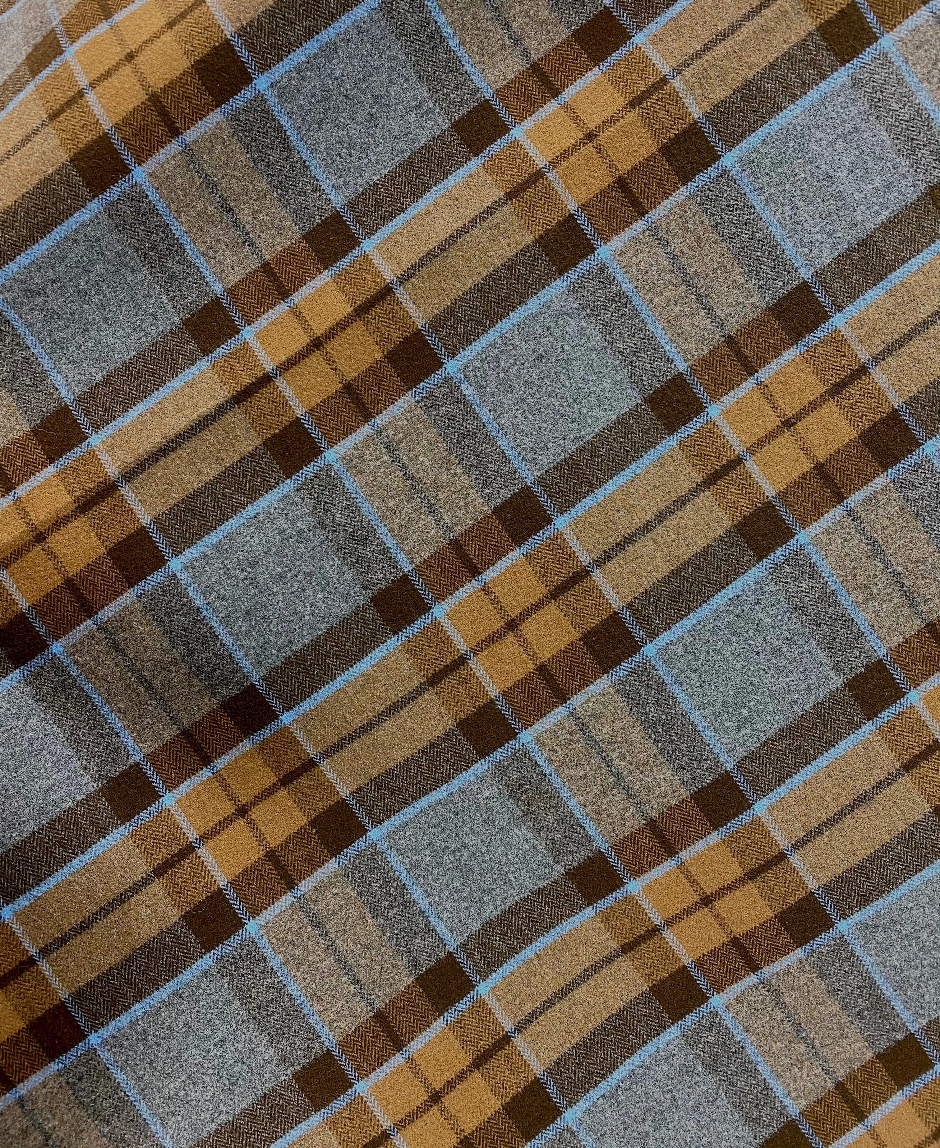 Infinity Scarf - Outlander Clan MacKenzie Inspired Gray, Brown and Light Blue Cotton Flannel