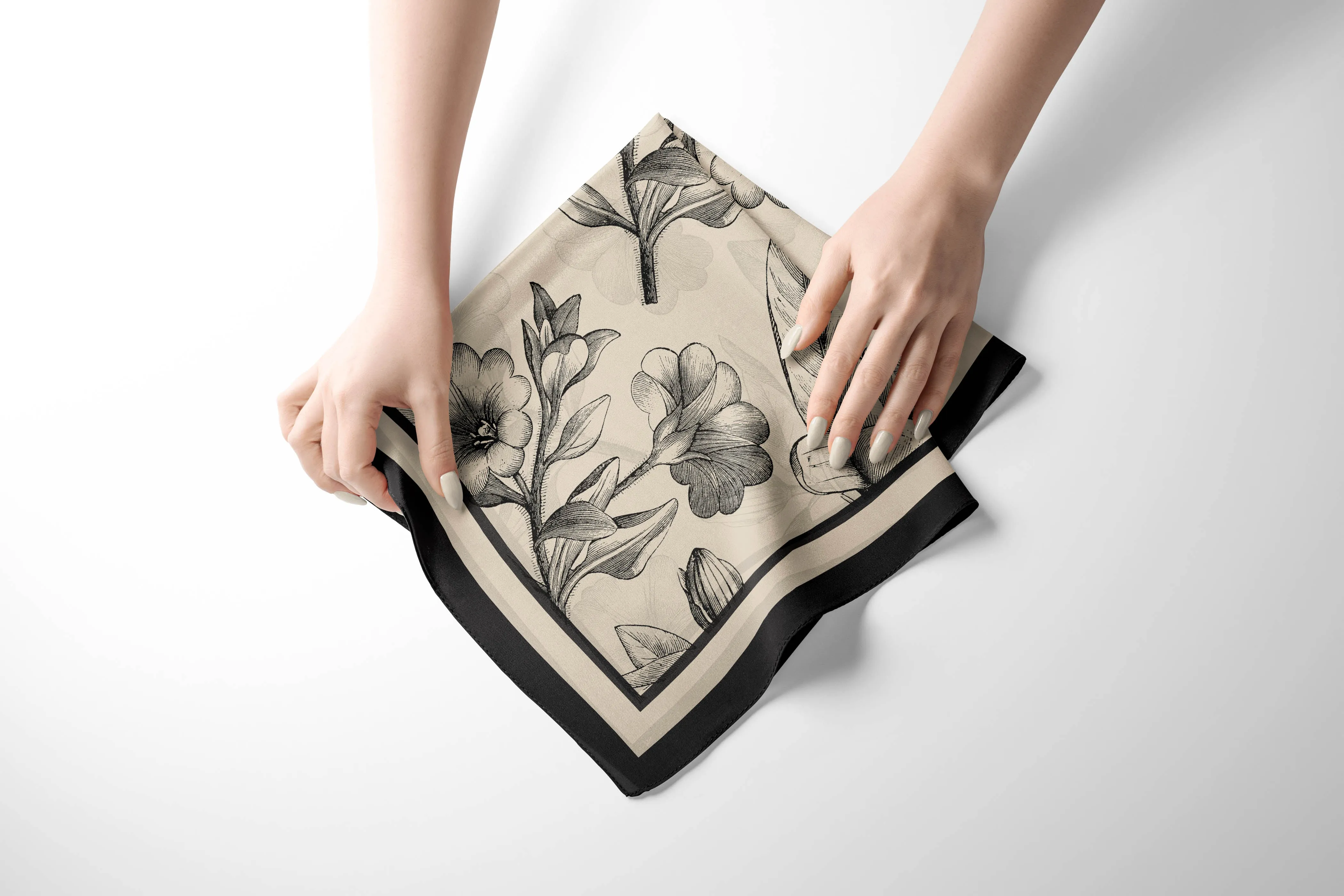 Ivory Floral Scarf