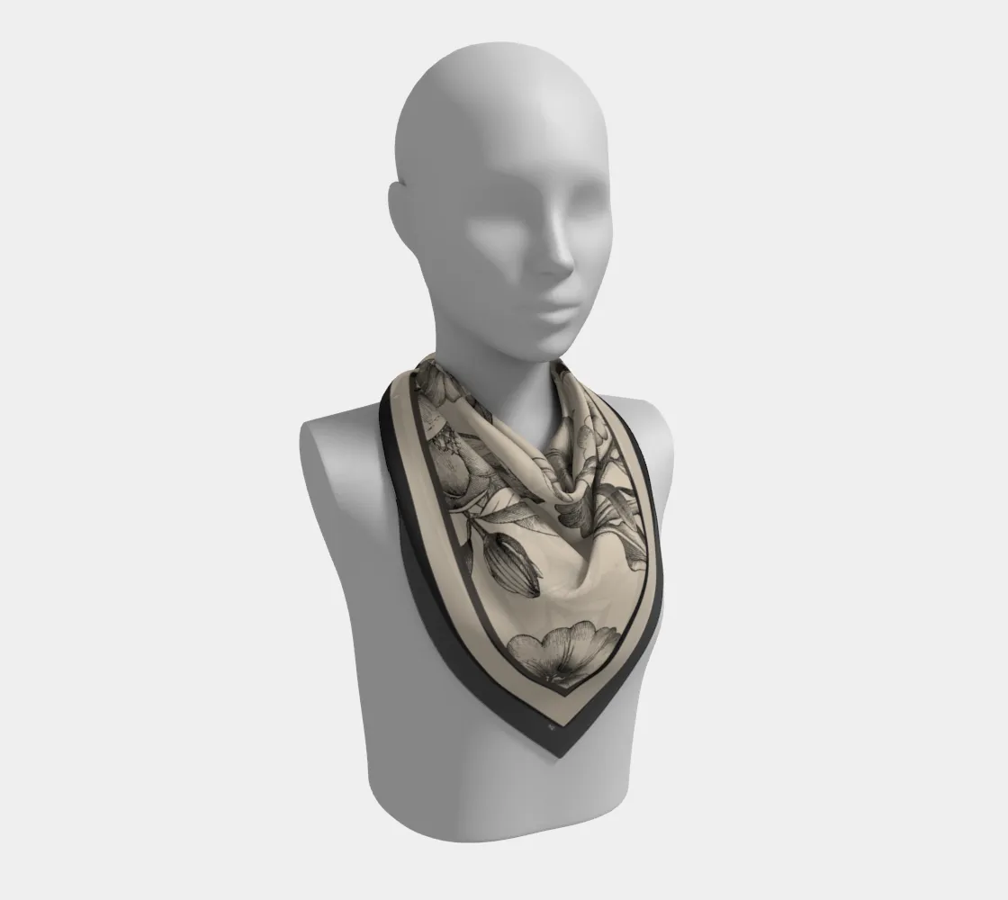 Ivory Floral Scarf