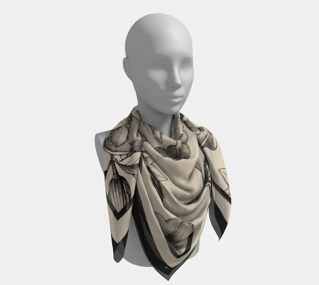 Ivory Floral Scarf