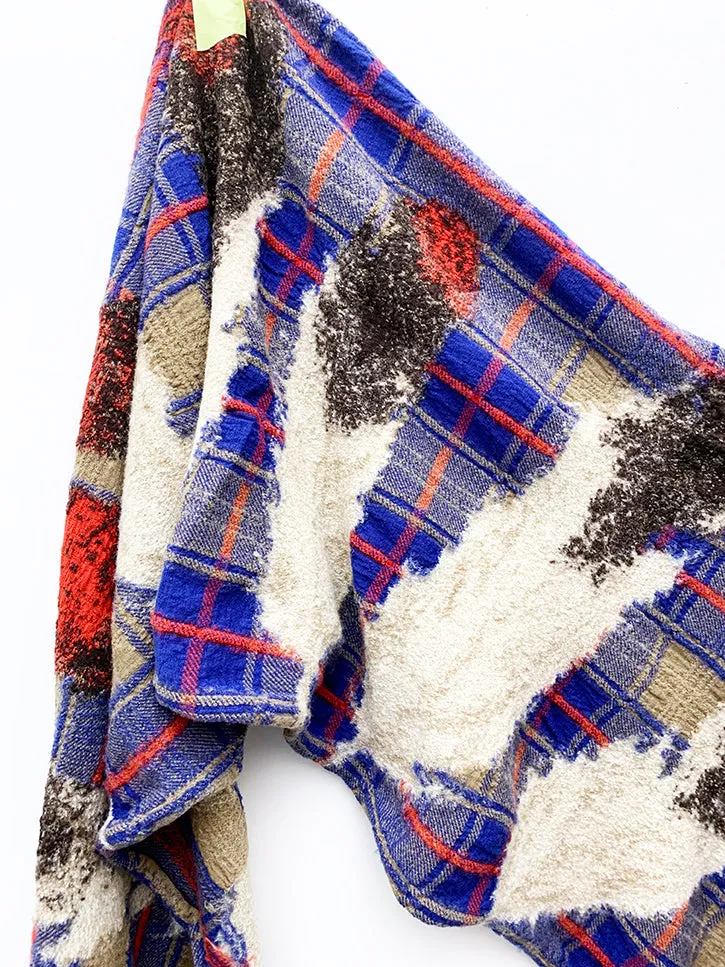 Kapital Compressed Wool Scarf, Feather Tartan