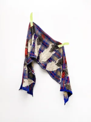 Kapital Compressed Wool Scarf, Feather Tartan