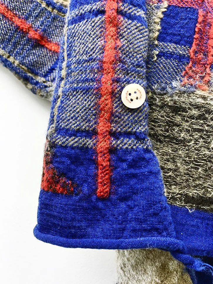 Kapital Compressed Wool Scarf, Feather Tartan