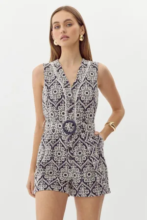 Katrina Embroidered Romper F246P6424