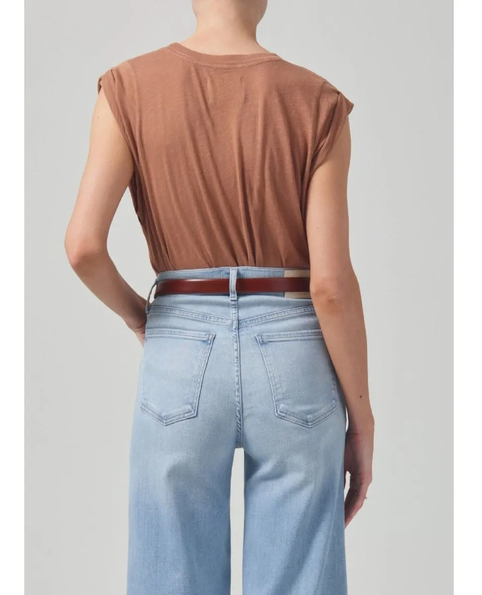 Kelsey Roll Sleeve Tee Topaz