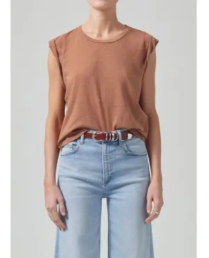 Kelsey Roll Sleeve Tee Topaz