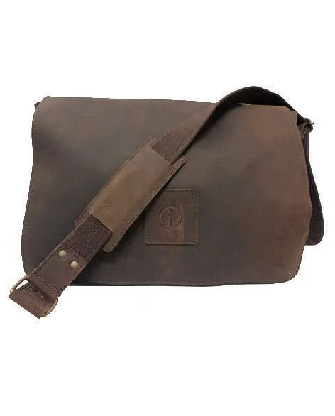 Leather Messenger Bag for Men - Soldier - 13