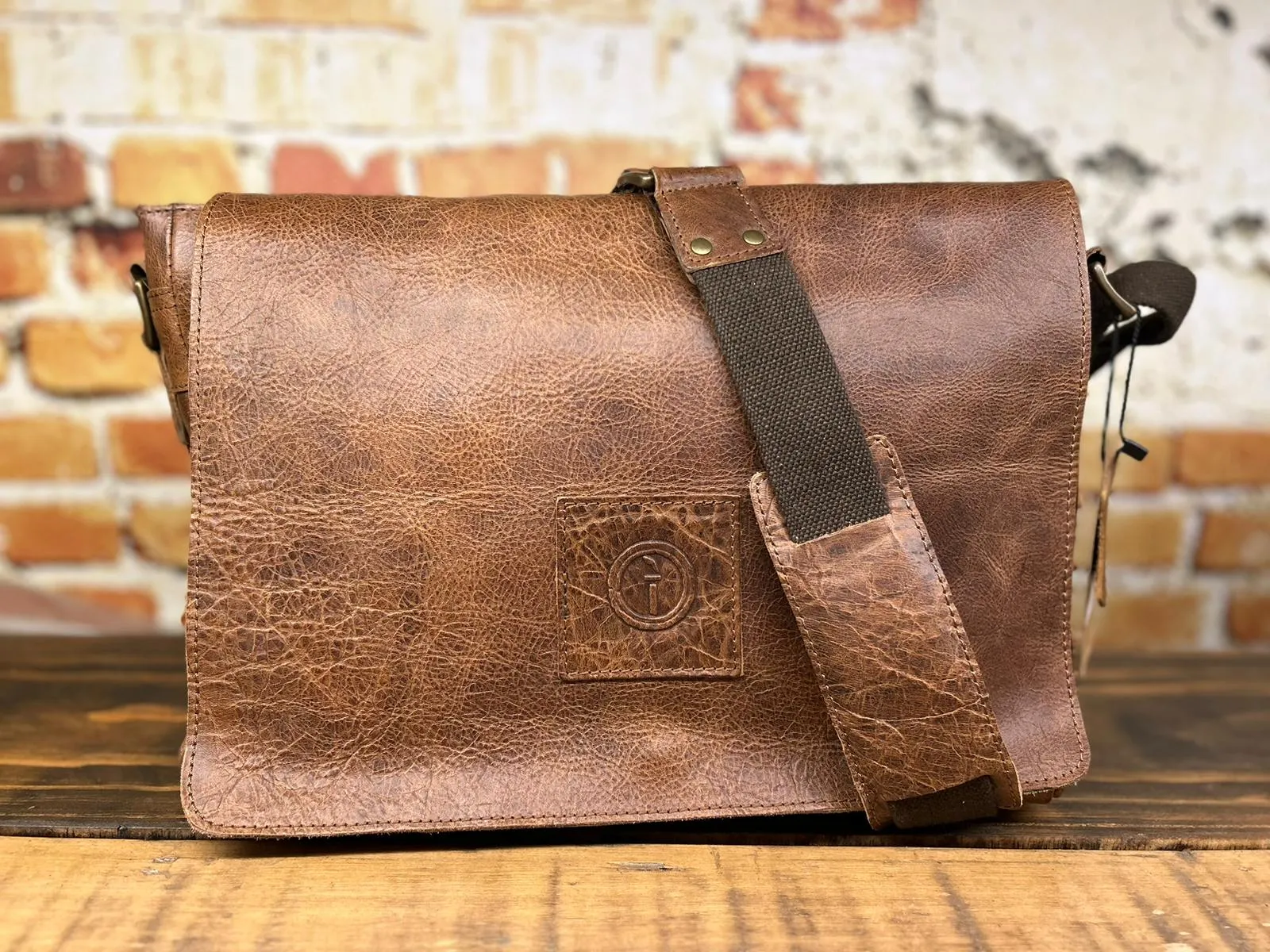 Leather Messenger Bag for Men - Soldier - 13
