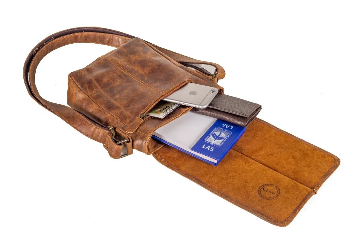 Leather Messenger Bag - Wanderer - Small