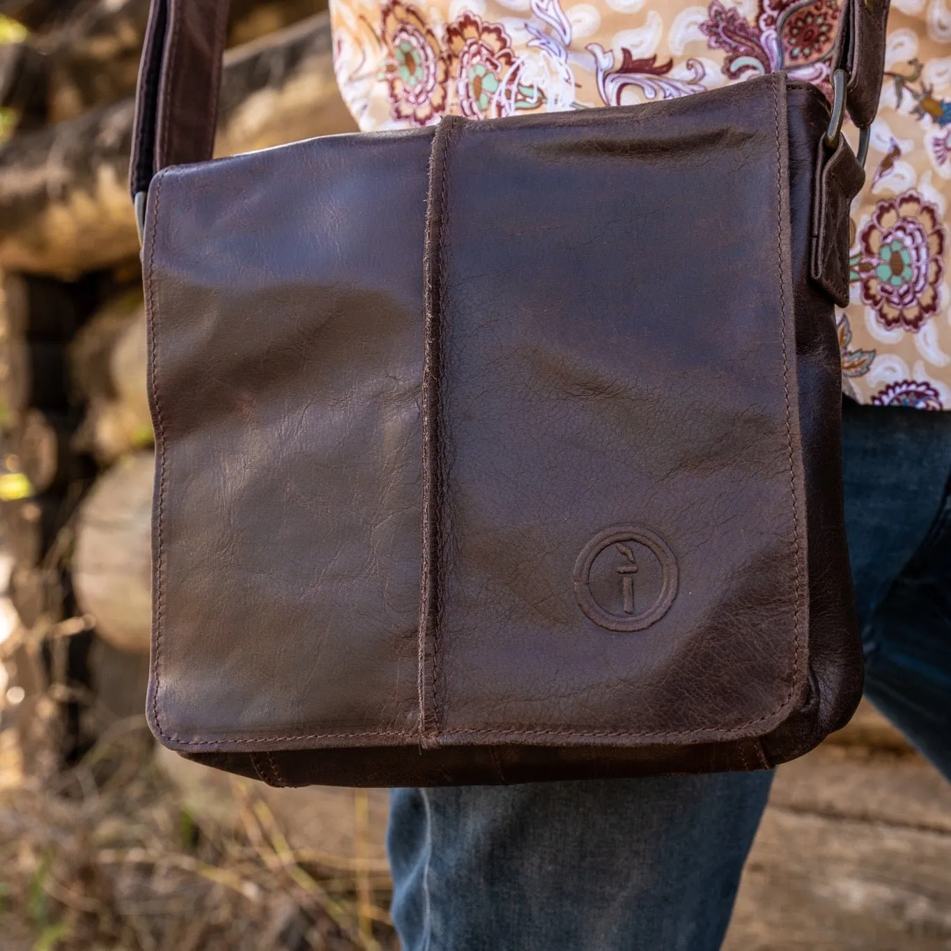 Leather Messenger Bag - Wanderer - Small