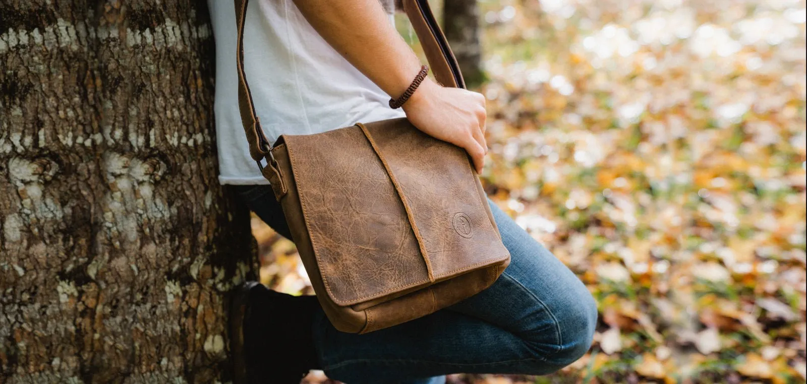 Leather Messenger Bag - Wanderer - Small