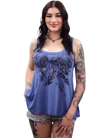 Liberty Wear Collection Tops: Elegant Feathers Tank