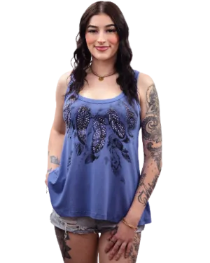 Liberty Wear Collection Tops: Elegant Feathers Tank