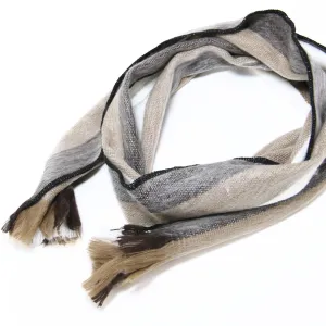 Light Brown, Black and White Alpaca Traditional Scarf
