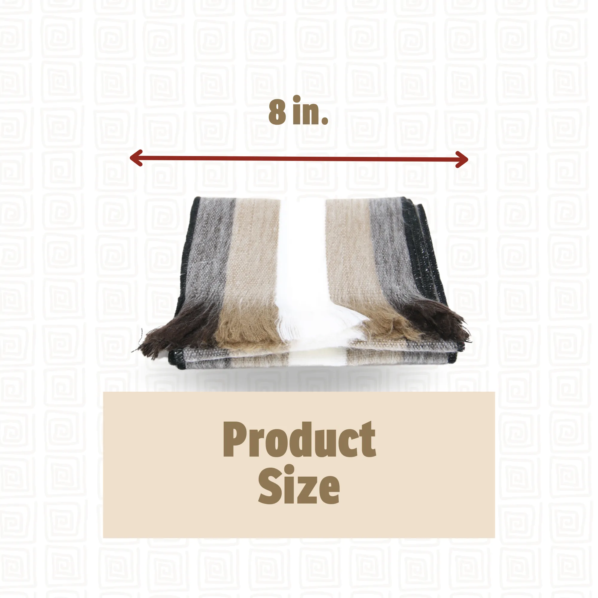 Light Brown, Black and White Alpaca Traditional Scarf