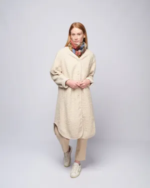 long curly jacket - dove