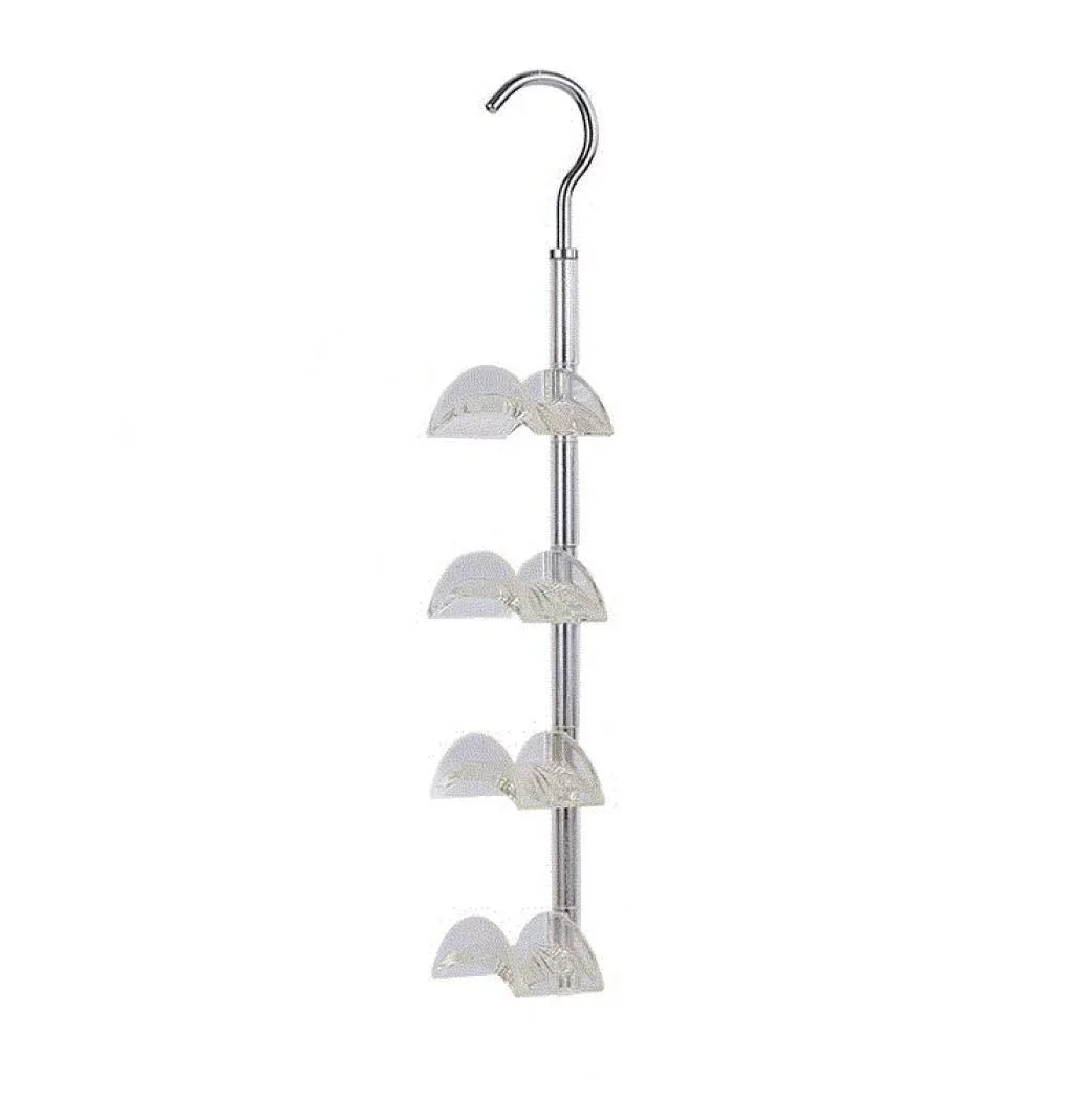 LOUISE MAELYS Rotating Handbag Hanger Rack Closet Organizer for Bag Ties Belt Scarf 4 Hooks Clear