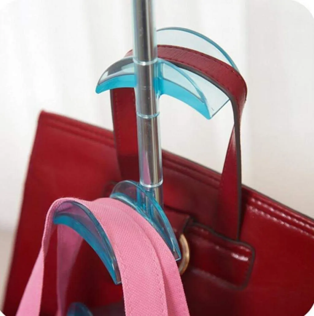 LOUISE MAELYS Rotating Handbag Hanger Rack Closet Organizer for Bag Ties Belt Scarf 4 Hooks Clear