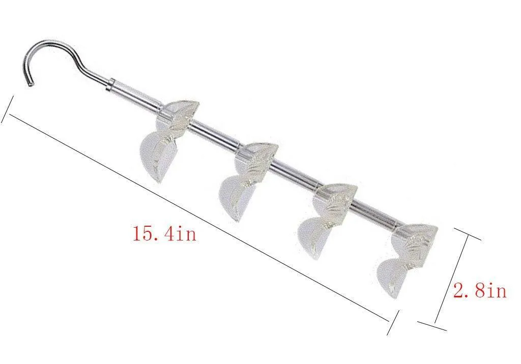 LOUISE MAELYS Rotating Handbag Hanger Rack Closet Organizer for Bag Ties Belt Scarf 4 Hooks Clear