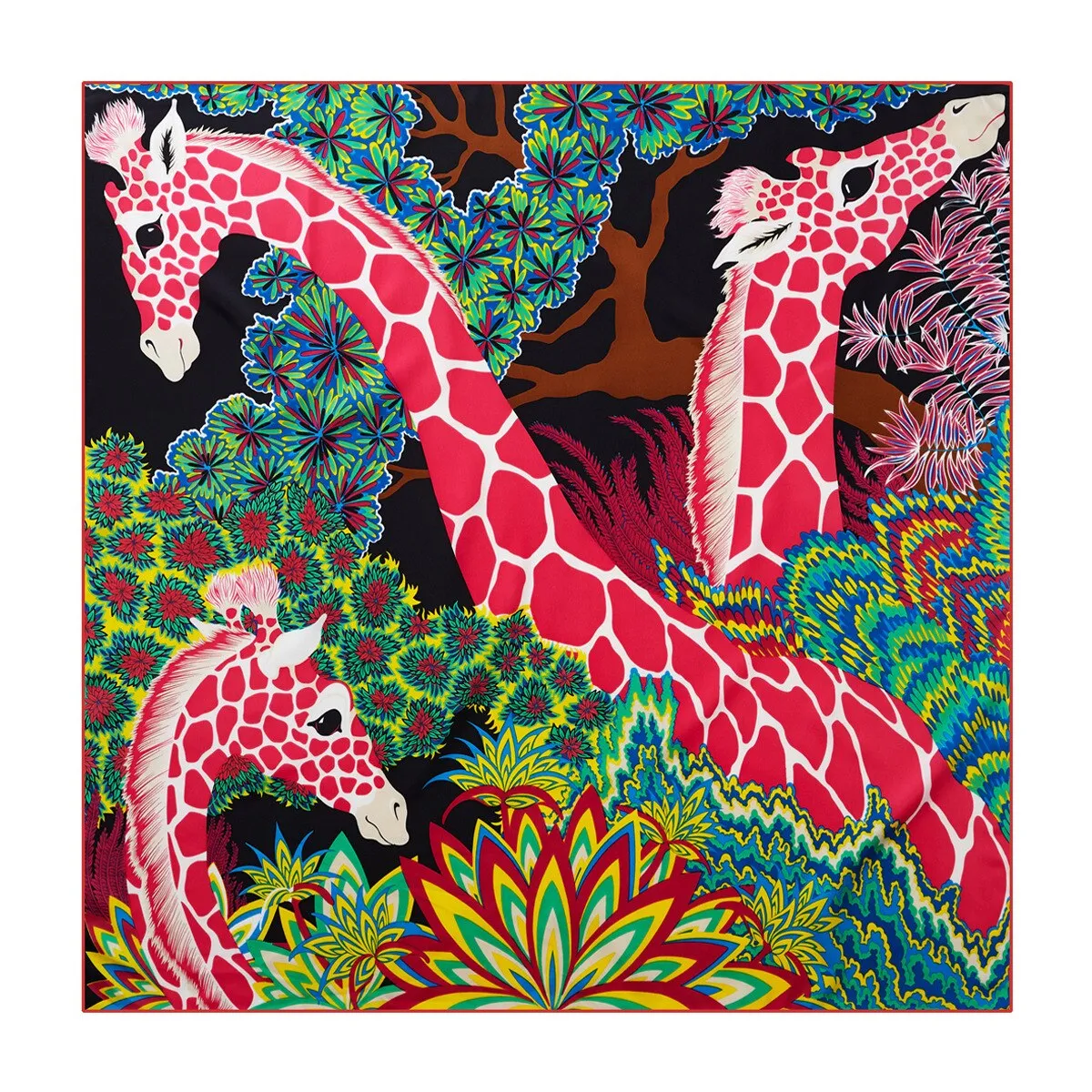Luxury Brand 90cm Winged Horse Twill Silk Square Scarf