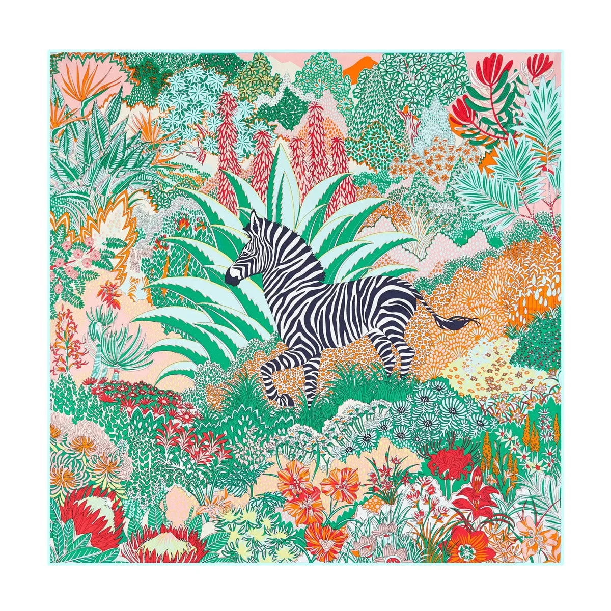 Luxury Brand 90cm Winged Horse Twill Silk Square Scarf