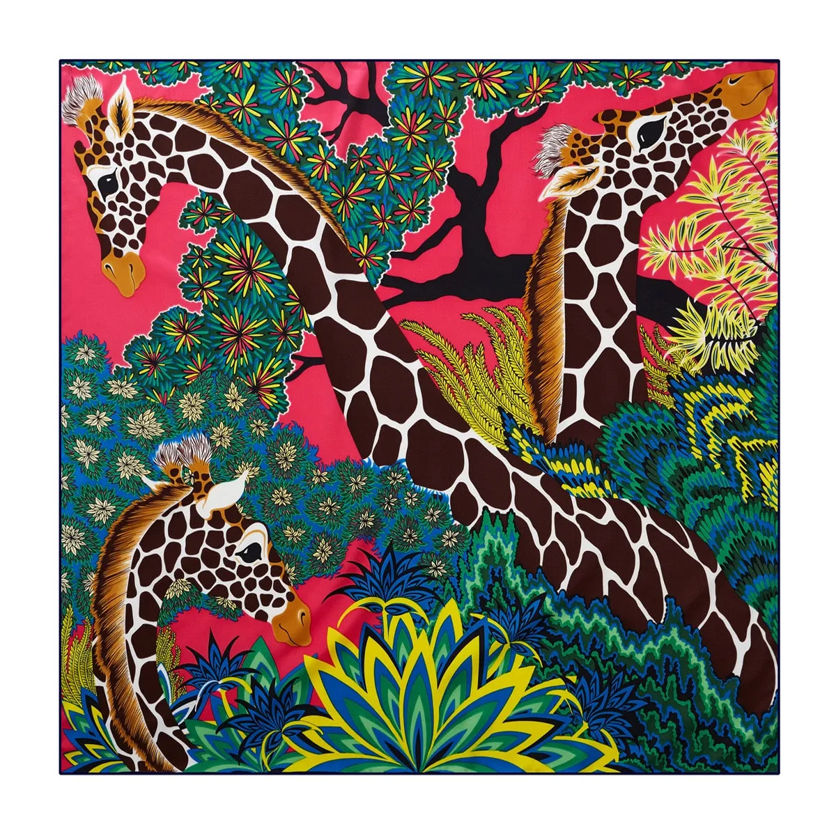 Luxury Brand 90cm Winged Horse Twill Silk Square Scarf
