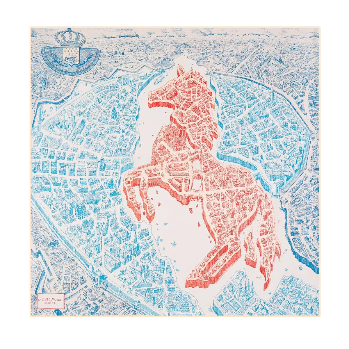 Luxury Brand 90cm Winged Horse Twill Silk Square Scarf
