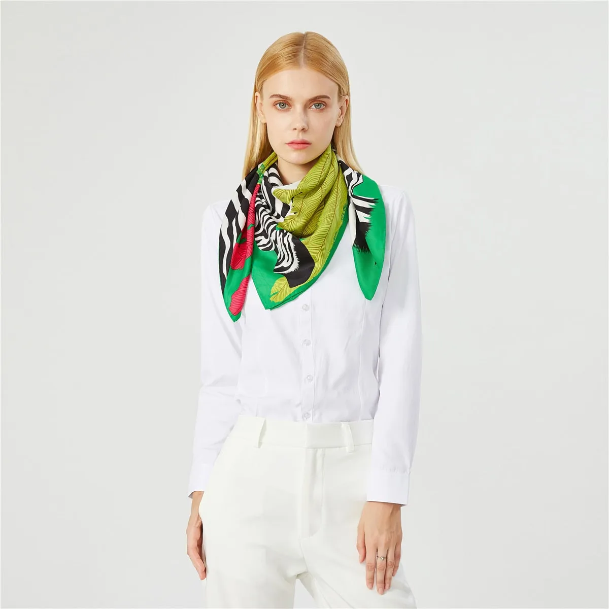 Luxury Brand 90cm Winged Horse Twill Silk Square Scarf