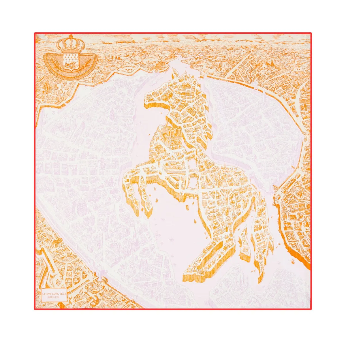 Luxury Brand 90cm Winged Horse Twill Silk Square Scarf