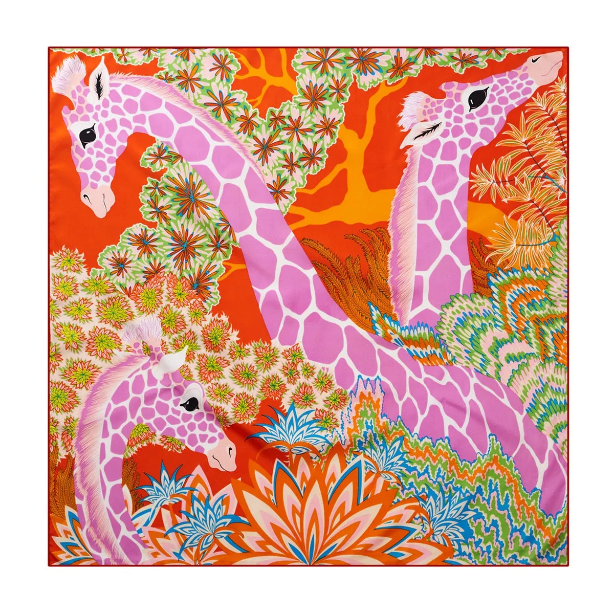 Luxury Brand 90cm Winged Horse Twill Silk Square Scarf