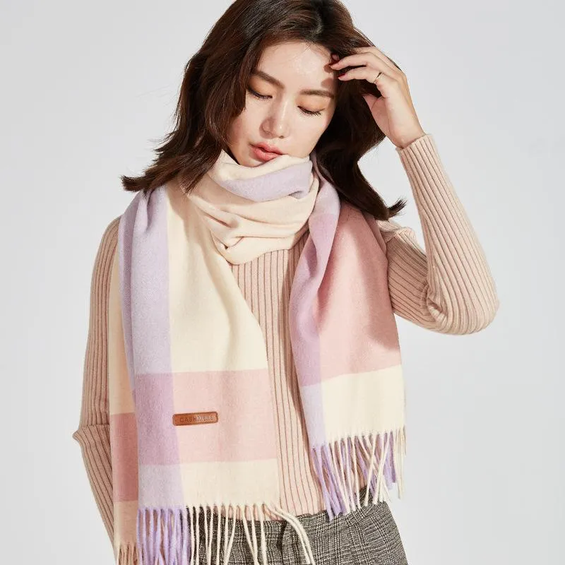 Luxury Plaid Winter Scarf Women Warm Foulard Scarves Fashion Casual Scarfs Cashmere Bufandas Hombre