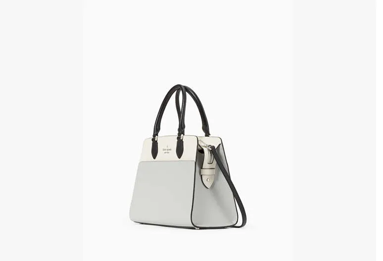 Madison Colorblock Saffiano Leather Medium Satchel Bag Platinum Grey Multi  Kate Spade
