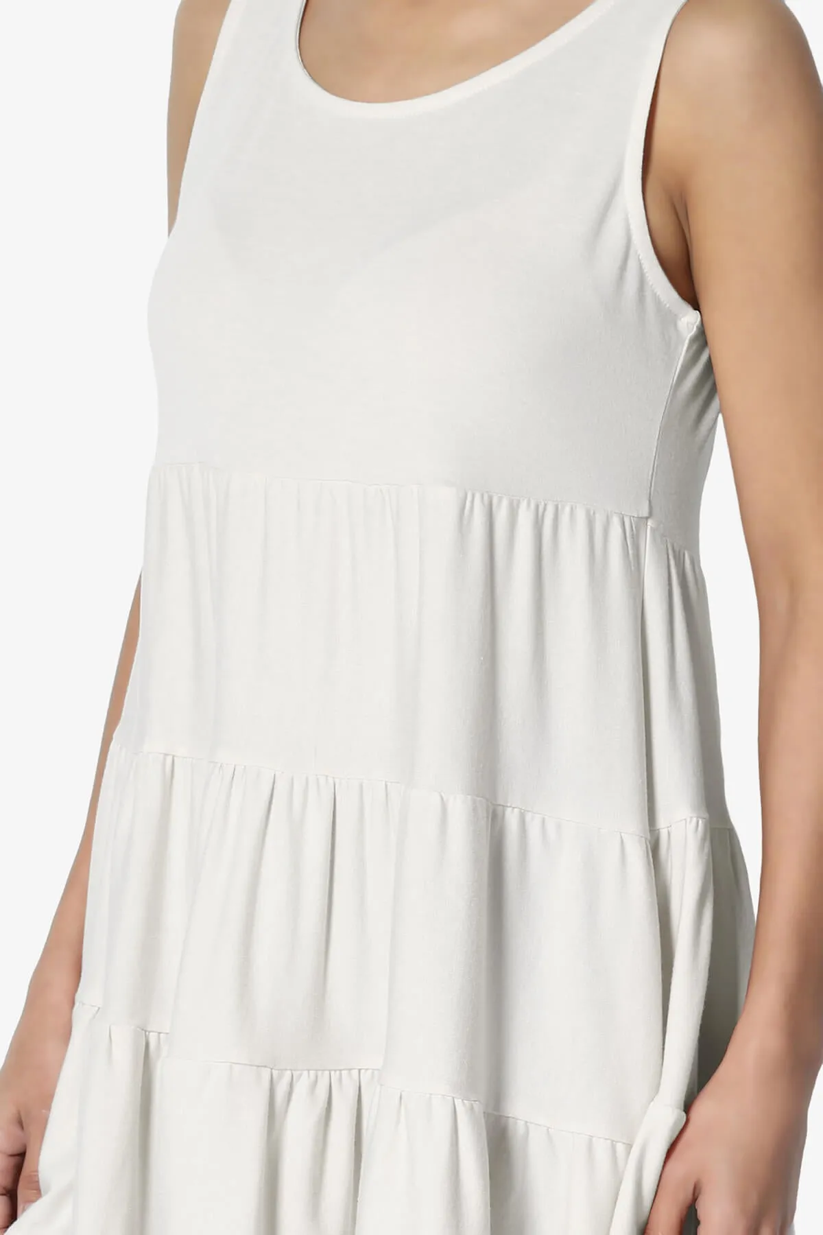 Maiika Sleeveless Tiered Ruffle Top PLUS
