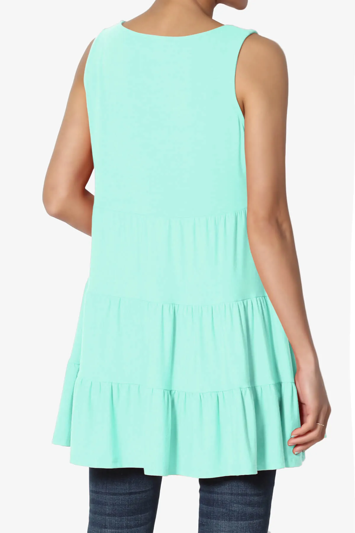 Maiika Sleeveless Tiered Ruffle Top PLUS