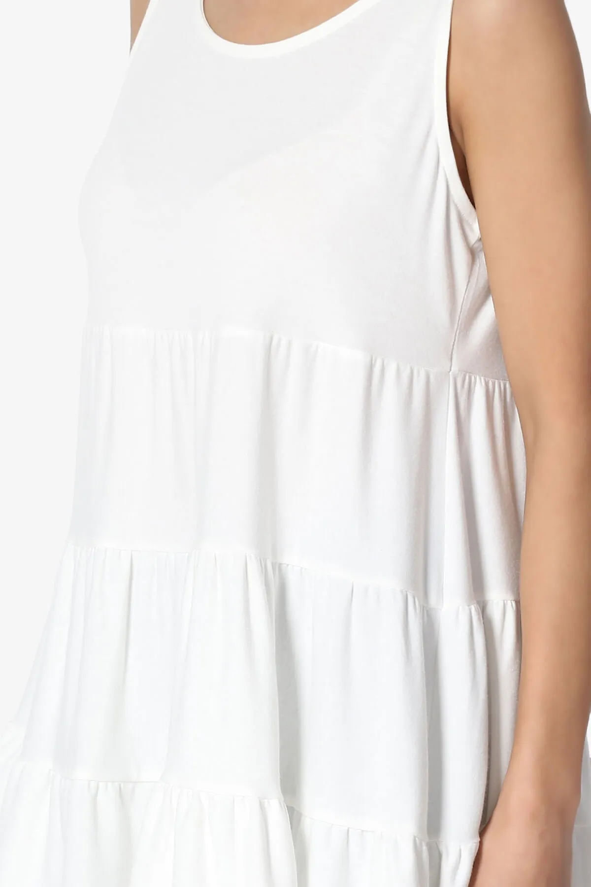 Maiika Sleeveless Tiered Ruffle Top PLUS