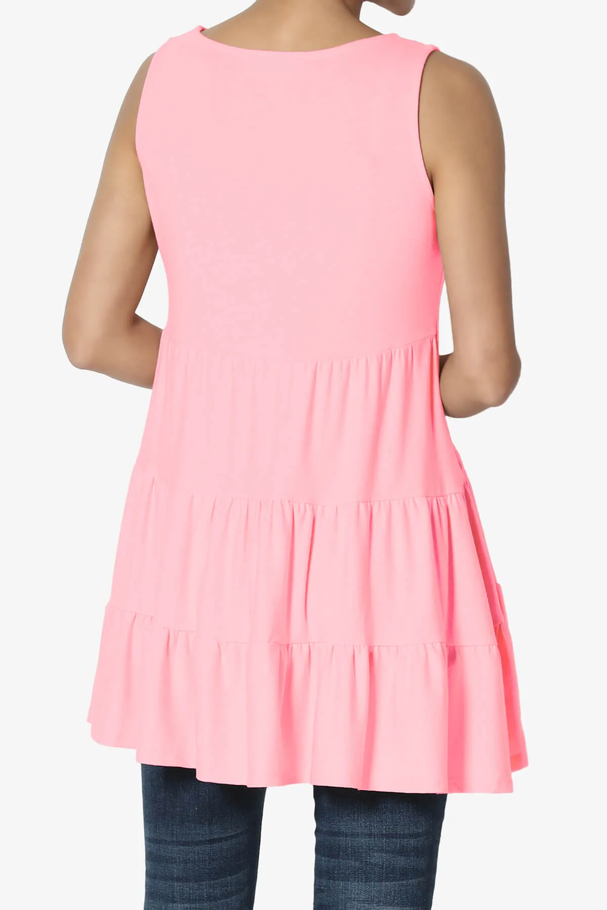 Maiika Sleeveless Tiered Ruffle Top PLUS