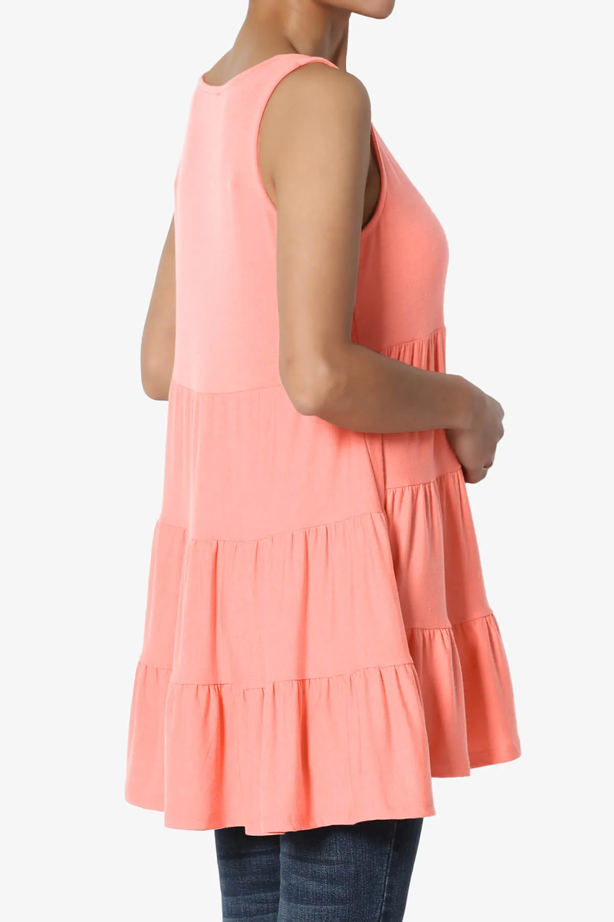 Maiika Sleeveless Tiered Ruffle Top PLUS