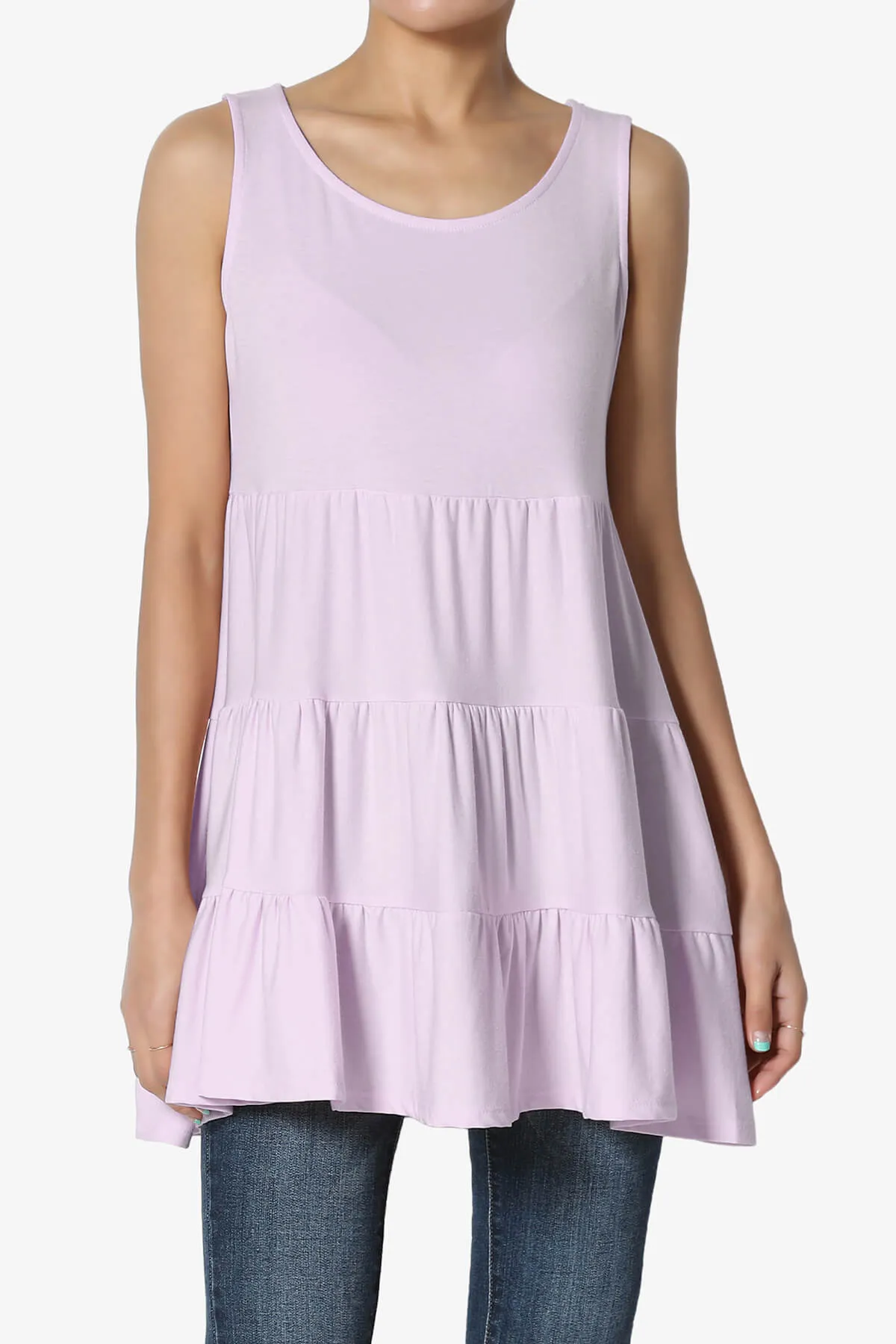 Maiika Sleeveless Tiered Ruffle Top PLUS